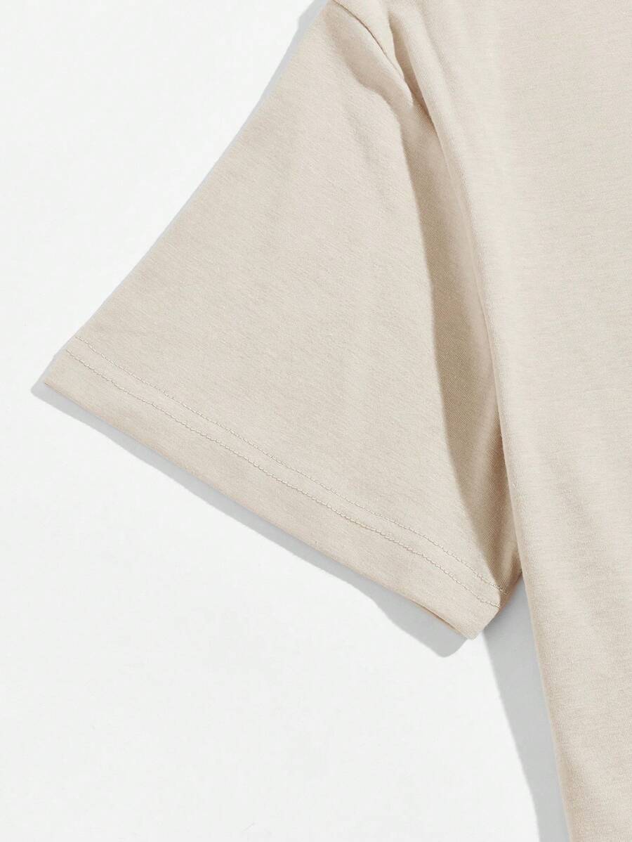 Round Collar Graphic Printed T Shirts-Vacay Outfit