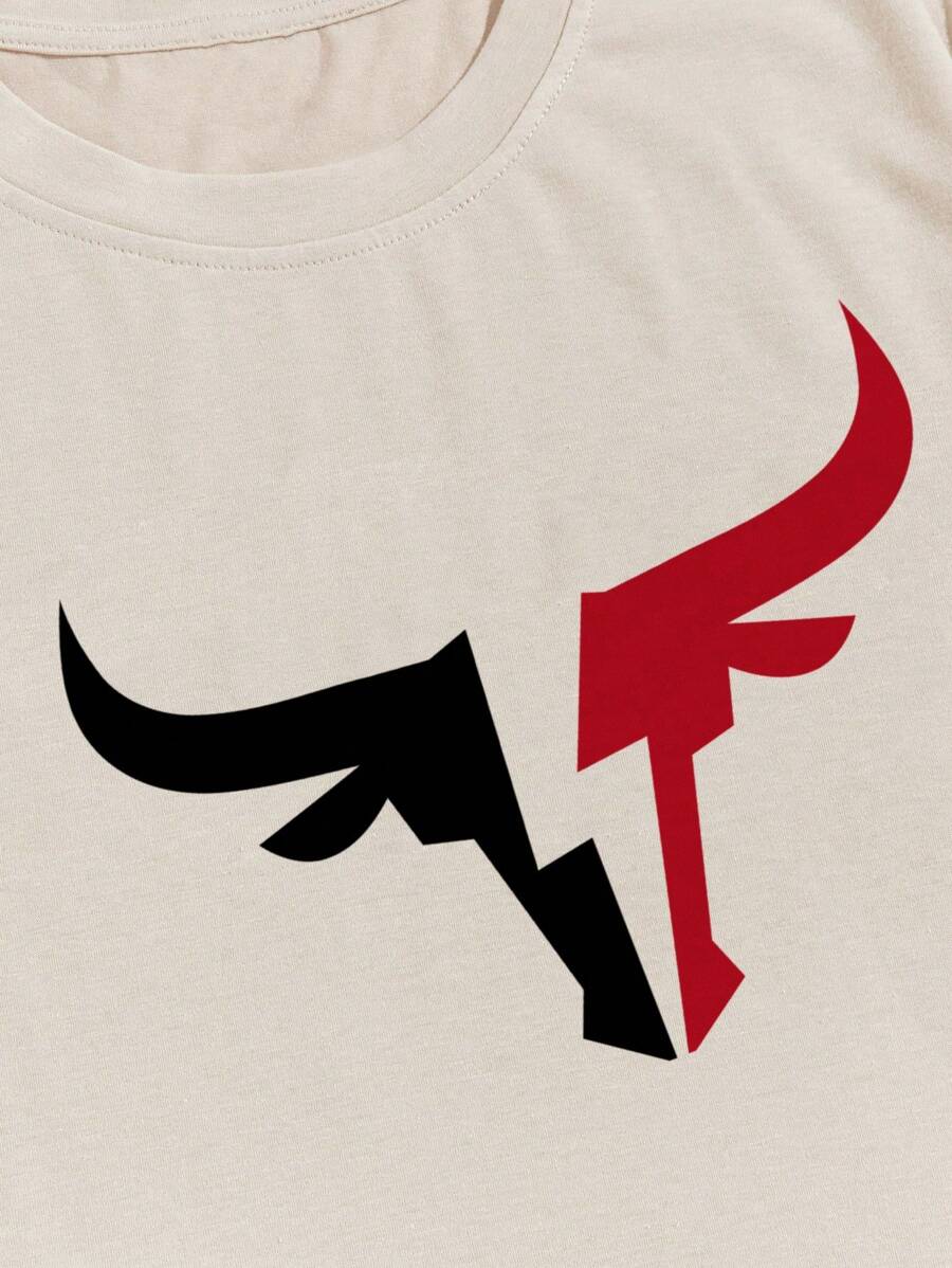 Round Collar Graphic Printed T Shirts-Vacay Outfit