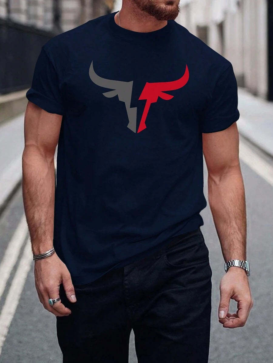 Round Collar Graphic Printed T Shirts-Vacay Outfit