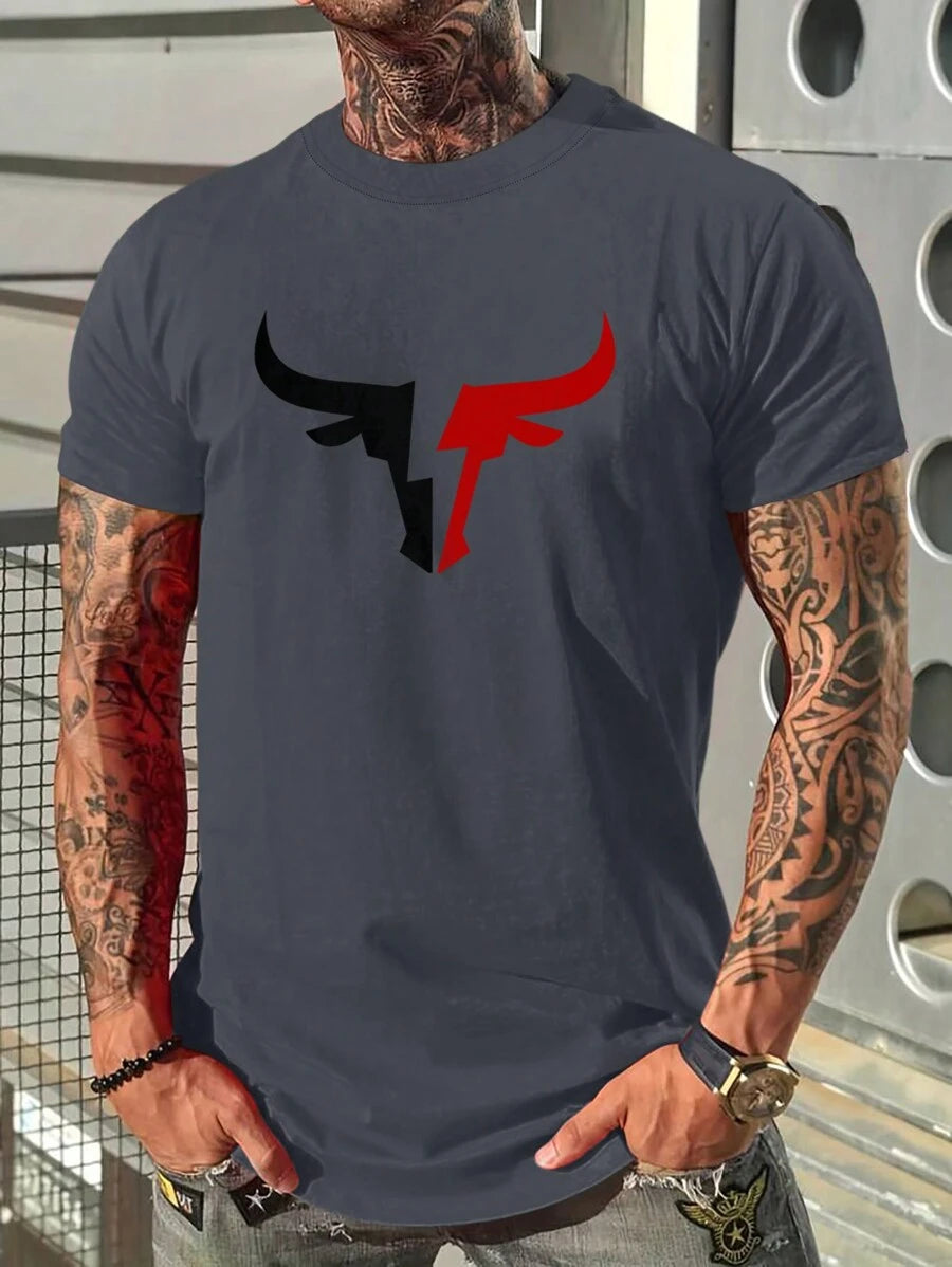 Round Collar Graphic Printed T Shirts-Vacay Outfit