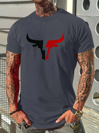 Round Collar Graphic Printed T Shirts-Vacay Outfit
