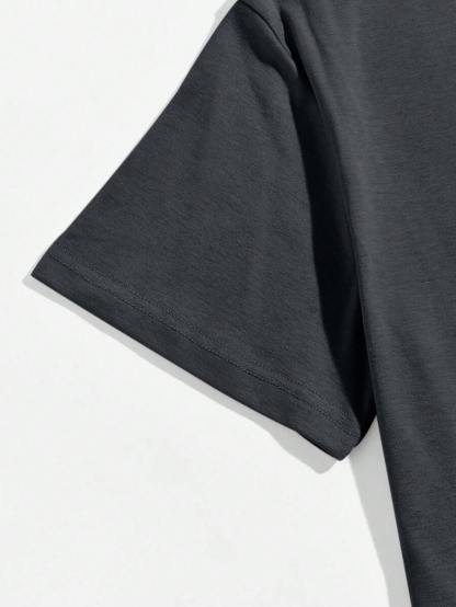 Round Collar Graphic Printed T Shirts-Vacay Outfit