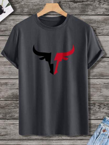 Round Collar Graphic Printed T Shirts-Vacay Outfit