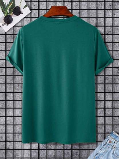 Round Collar Graphic Printed T Shirts-Vacay Outfit