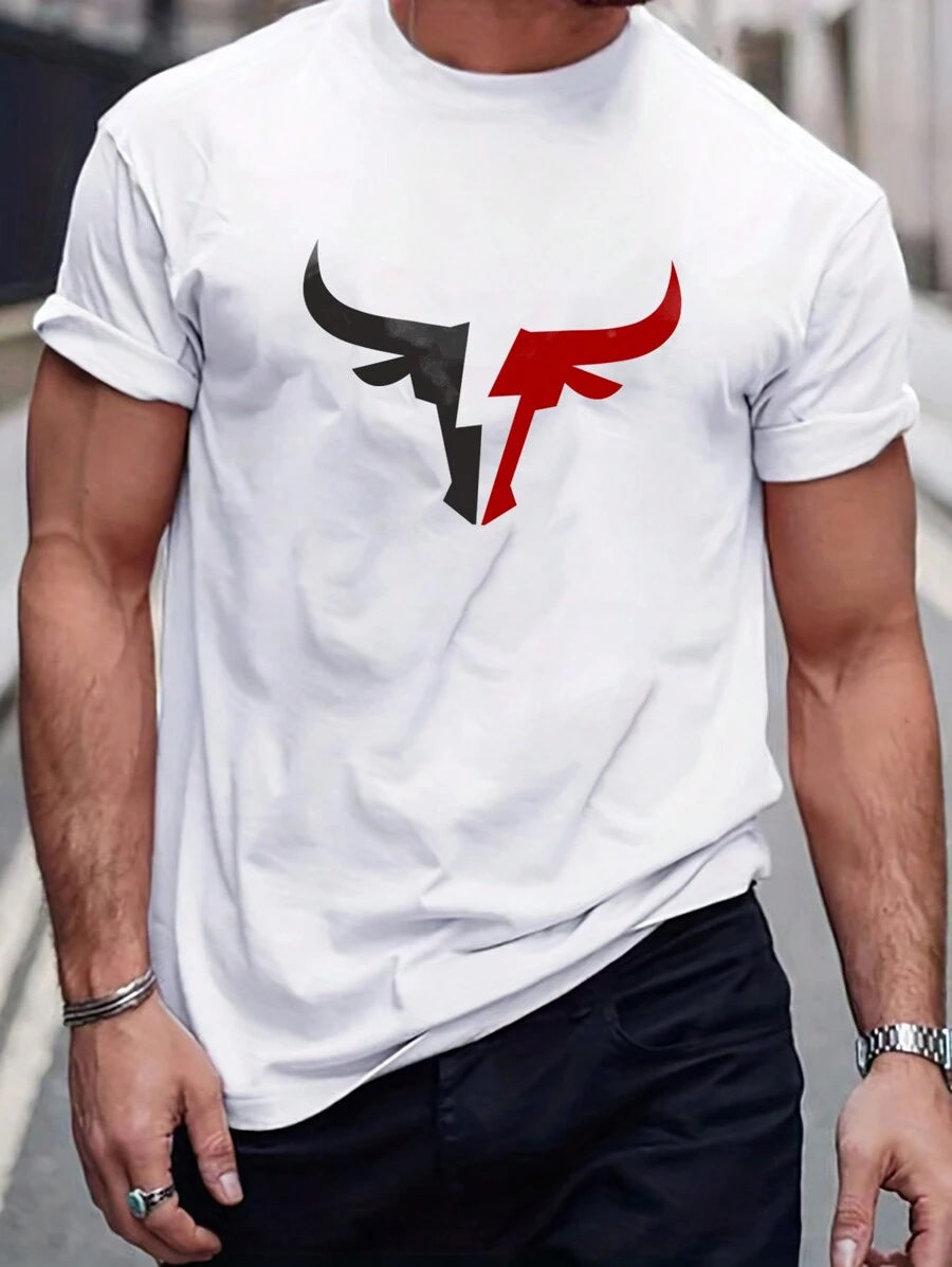Round Collar Graphic Printed T Shirts-Vacay Outfit