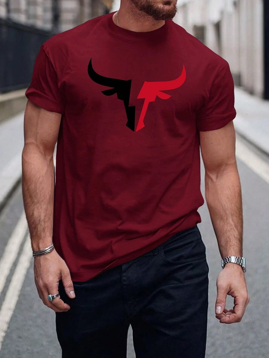Round Collar Graphic Printed T Shirts-Vacay Outfit