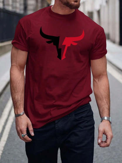 Round Collar Graphic Printed T Shirts-Vacay Outfit