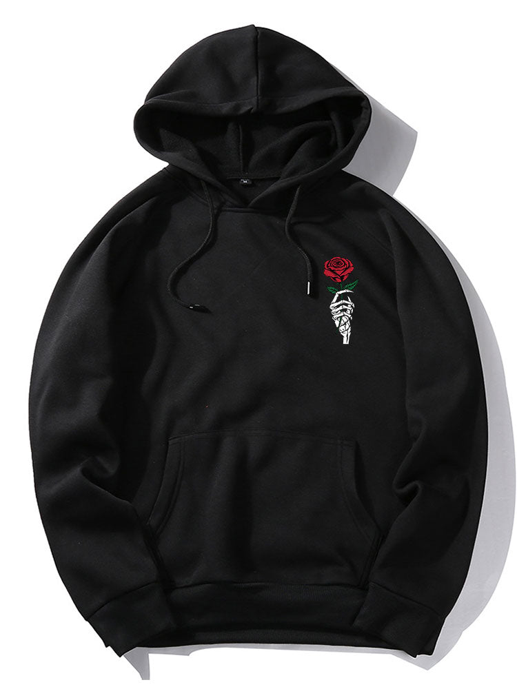 Rose Hand Print Hoodie-Vacay Outfit