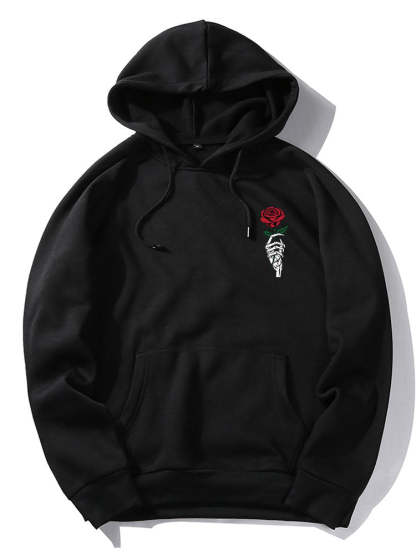 Rose Hand Print Hoodie-Vacay Outfit