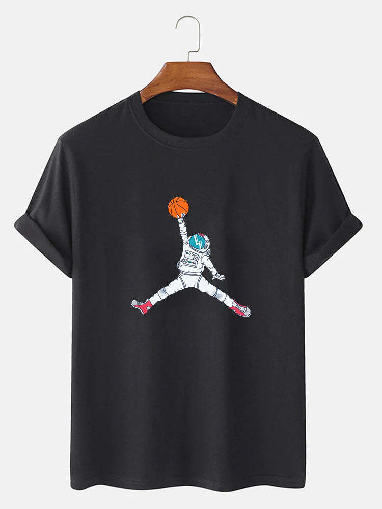 Basketball Astronaut Print T-Shirt-Vacay Outfit