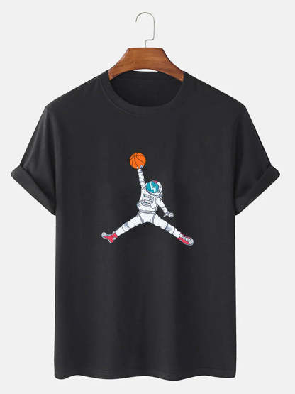 Basketball Astronaut Print T-Shirt-Vacay Outfit