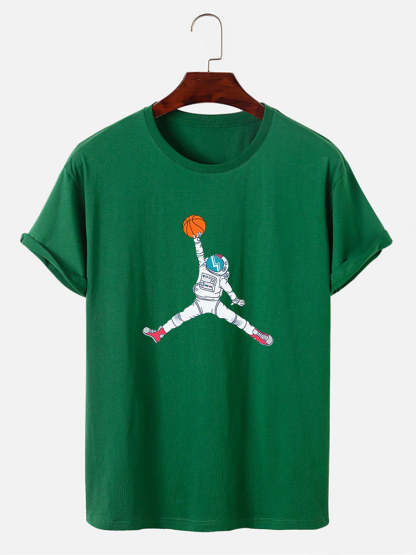 Basketball Astronaut Print T-Shirt-Vacay Outfit