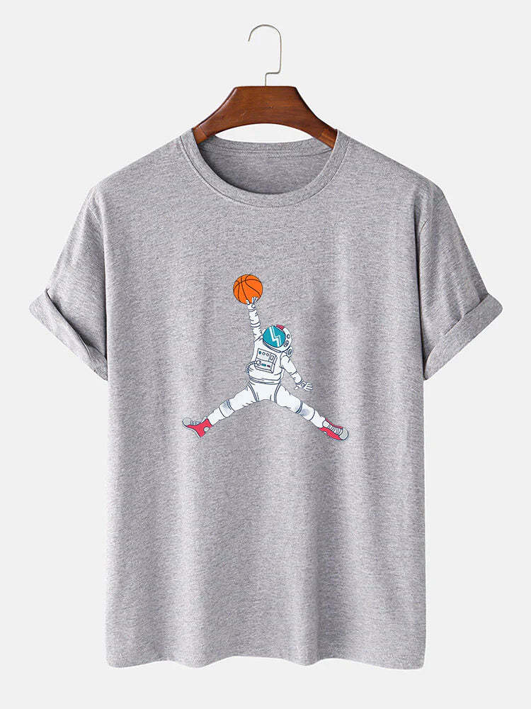 Basketball Astronaut Print T-Shirt-Vacay Outfit