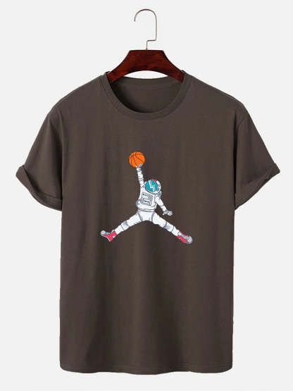 Basketball Astronaut Print T-Shirt-Vacay Outfit
