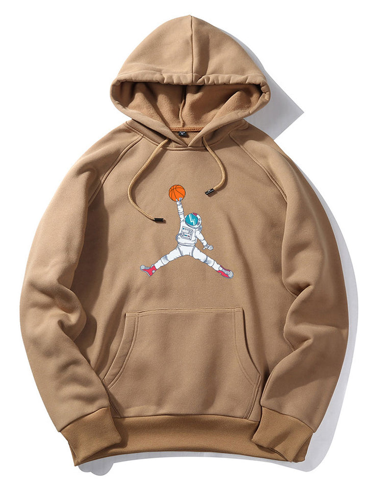 Basketball Astronaut Print Hoodie-Vacay Outfit