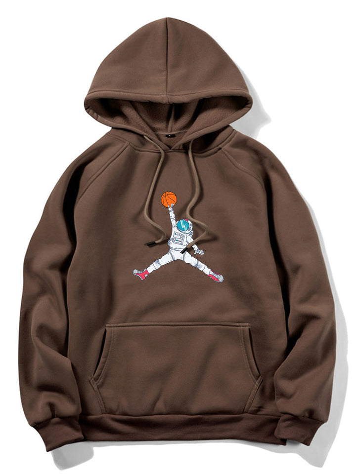 Basketball Astronaut Print Hoodie-Vacay Outfit