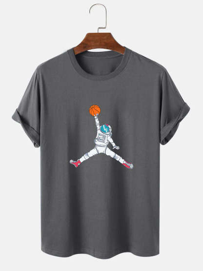 Basketball Astronaut Print T-Shirt-Vacay Outfit