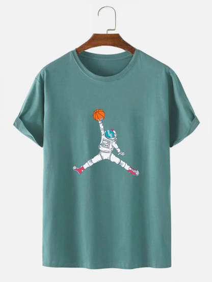 Basketball Astronaut Print T-Shirt-Vacay Outfit