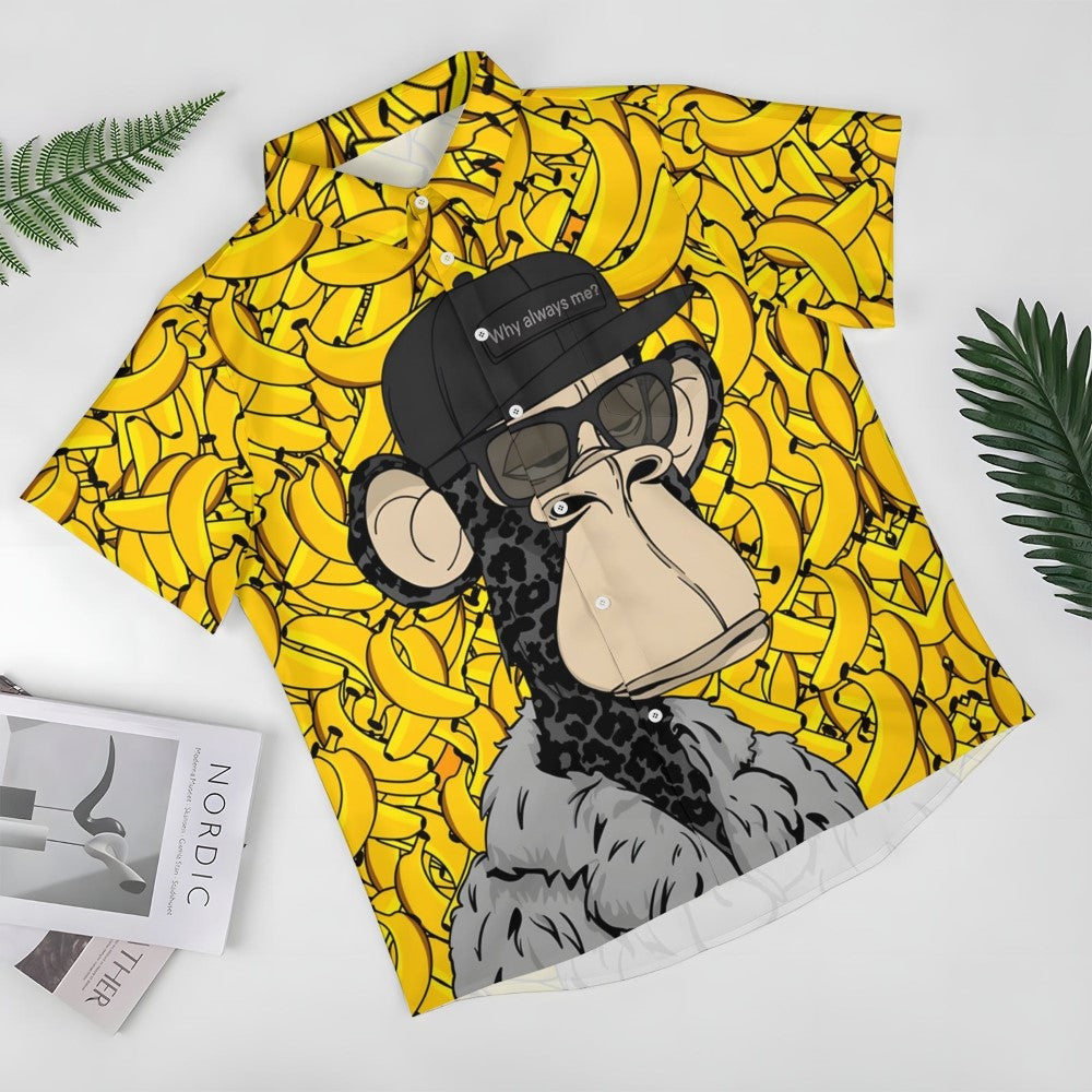 Hawaiian Fashion Banana Ape Casual Short Sleeve Shirt-Vacay Outfit