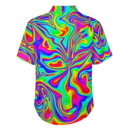 Hawaiian Abstract Print Resort Shirt-Vacay Outfit