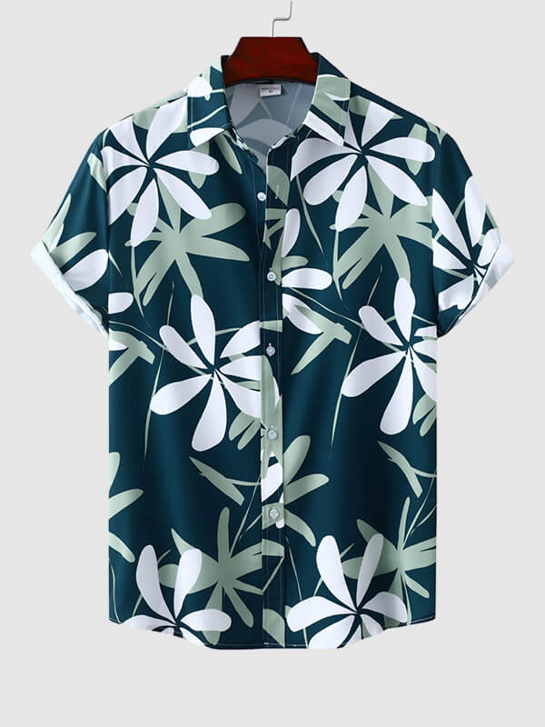 Hawaiian Style Floral Patterned Shirt-Vacay Outfit