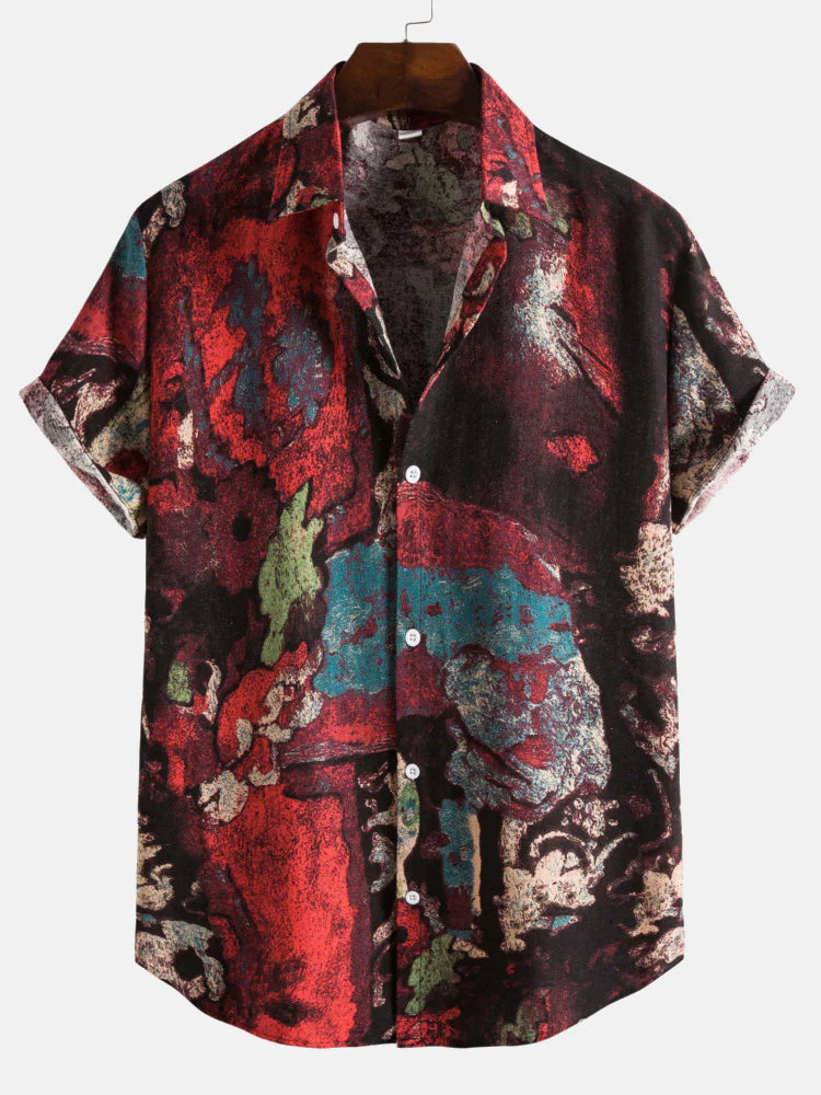 Abstract Oil Painting Shirt-Vacay Outfit