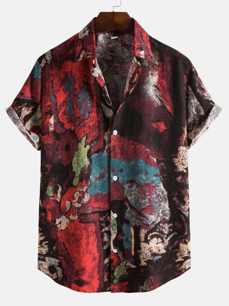 Abstract Oil Painting Shirt-Vacay Outfit