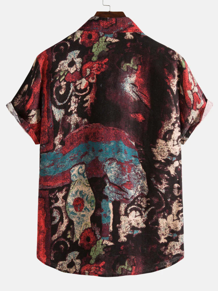 Abstract Oil Painting Shirt-Vacay Outfit