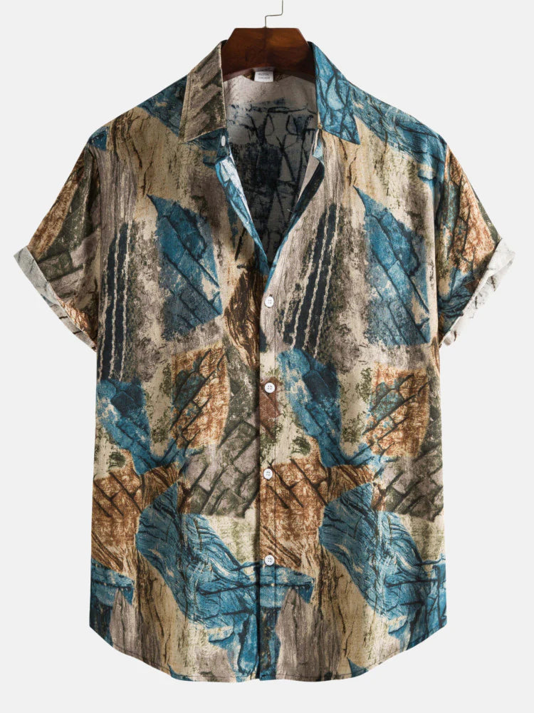 Abstract Graffiti Cotton Shirt-Vacay Outfit