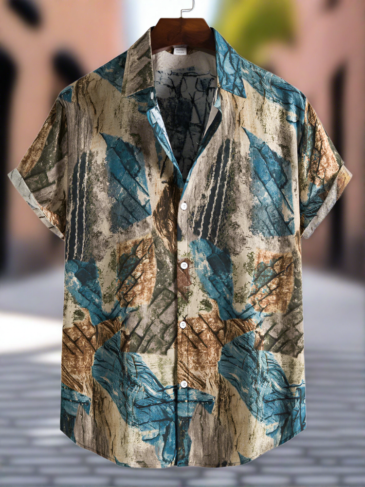 Abstract Graffiti Cotton Shirt-Vacay Outfit