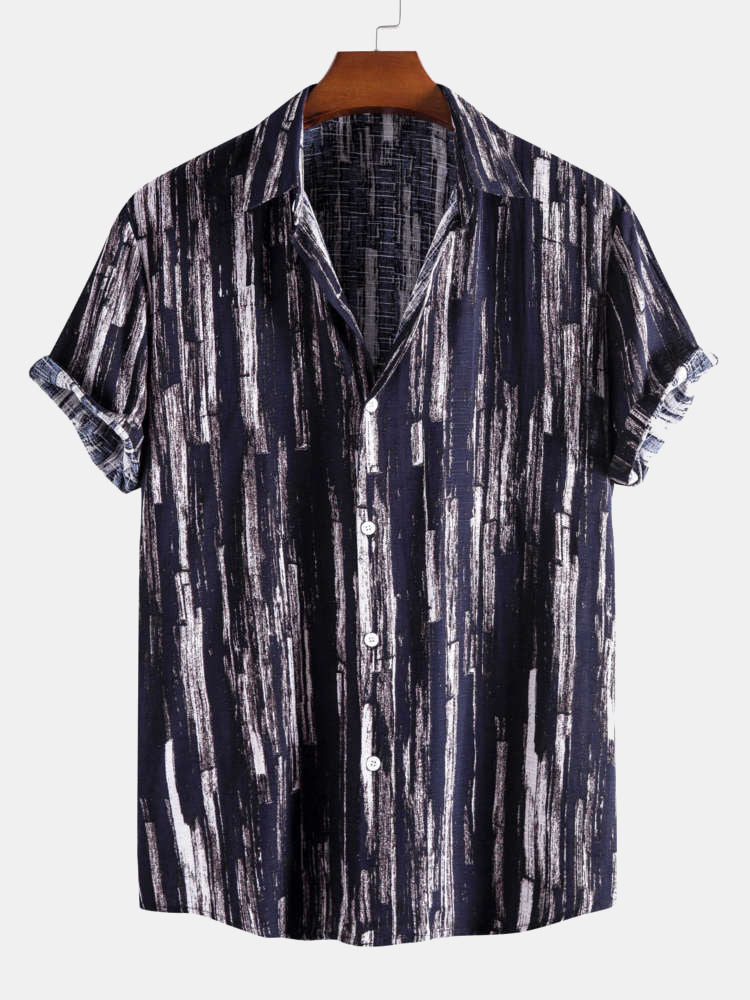 Abstract Retro Print Shirts-Vacay Outfit