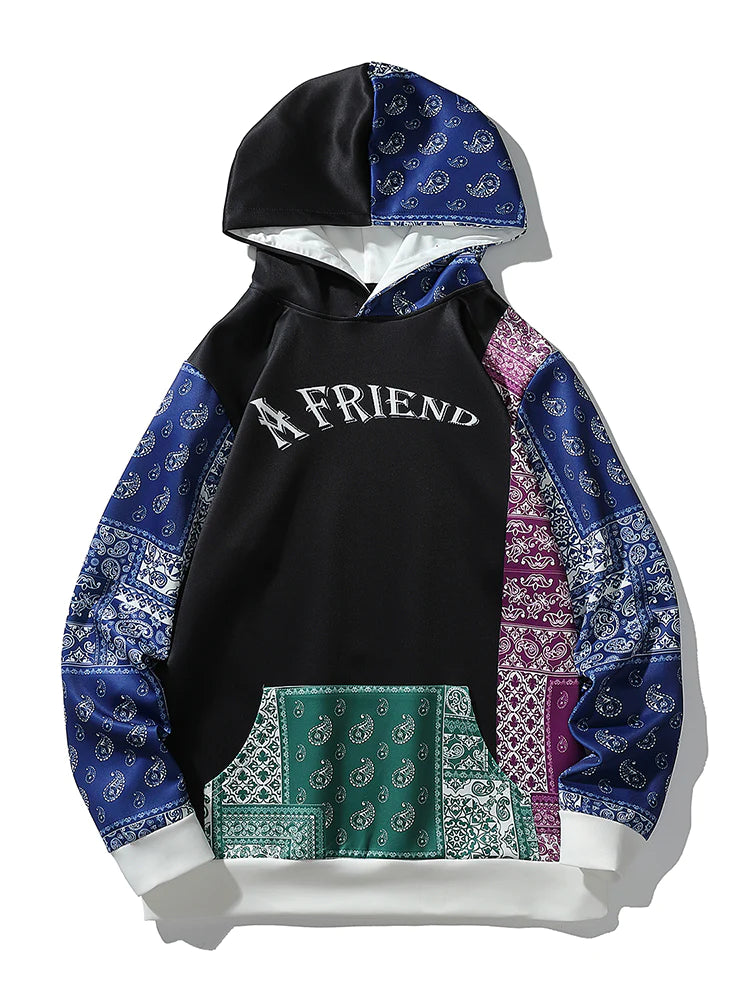 Paisley Slogan Print Hoodies-Vacay Outfit