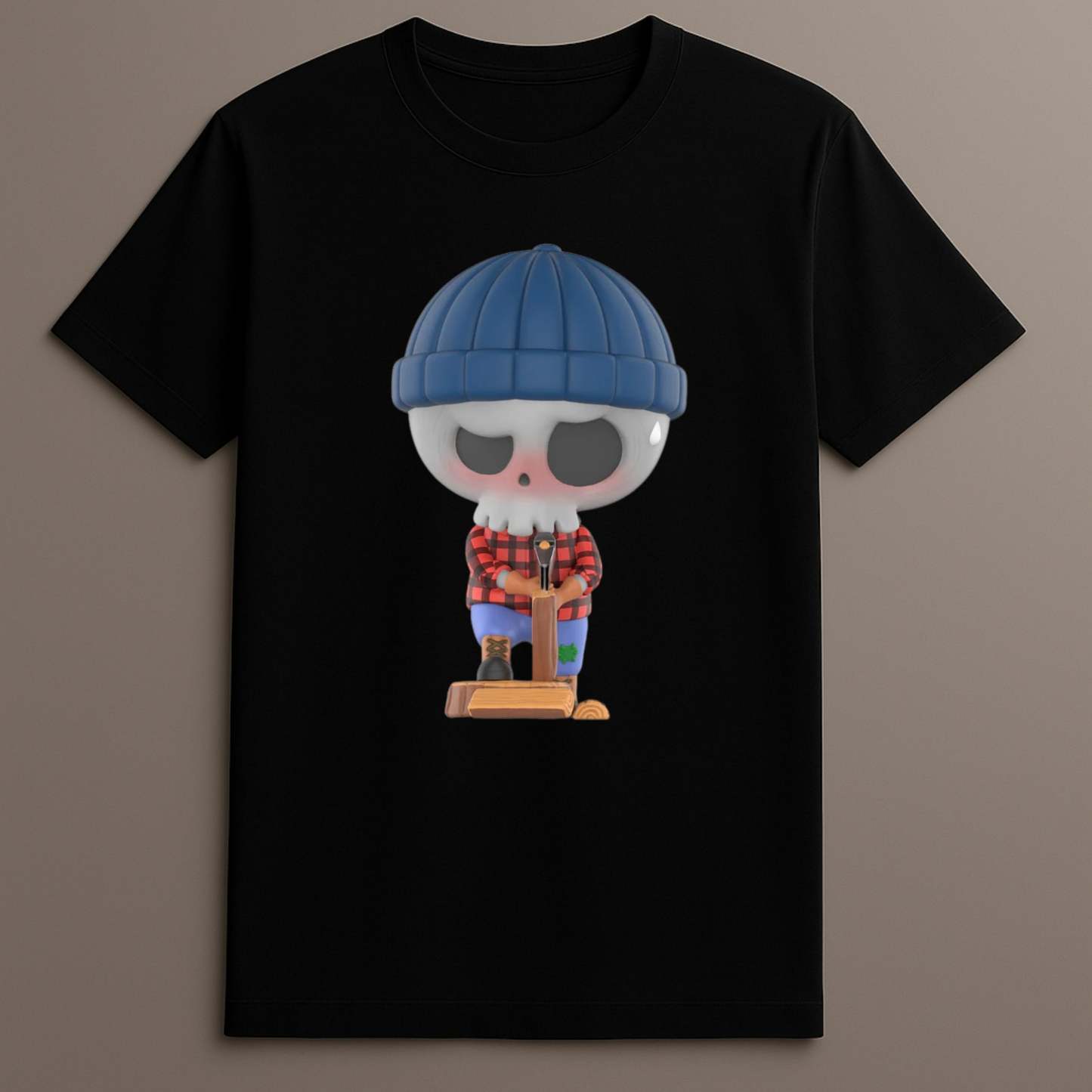 Cute Labubu lumberjack style tee

