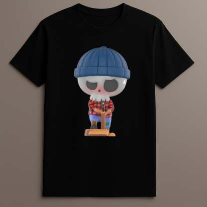 Cute Labubu lumberjack style tee


