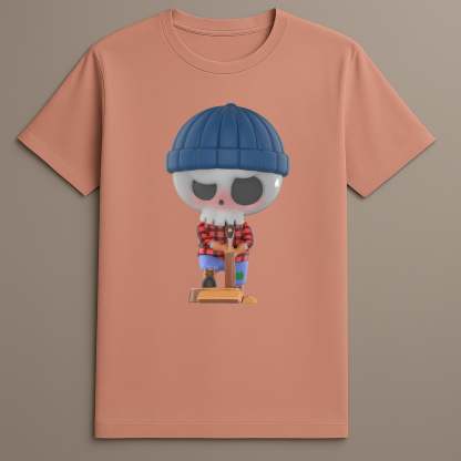 Labubu outdoor chopping wood print

