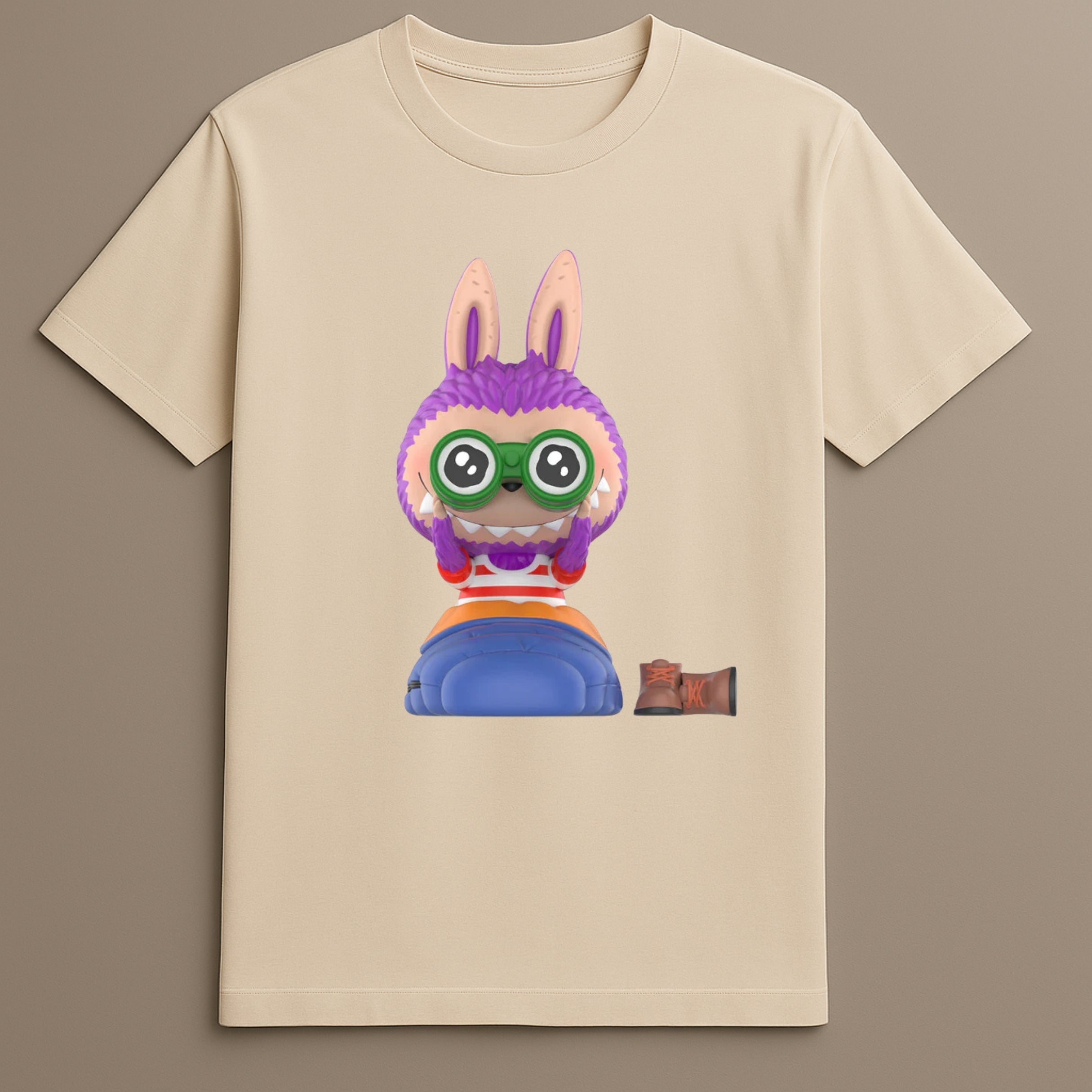 Printed Labubu outdoor adventure shirt

