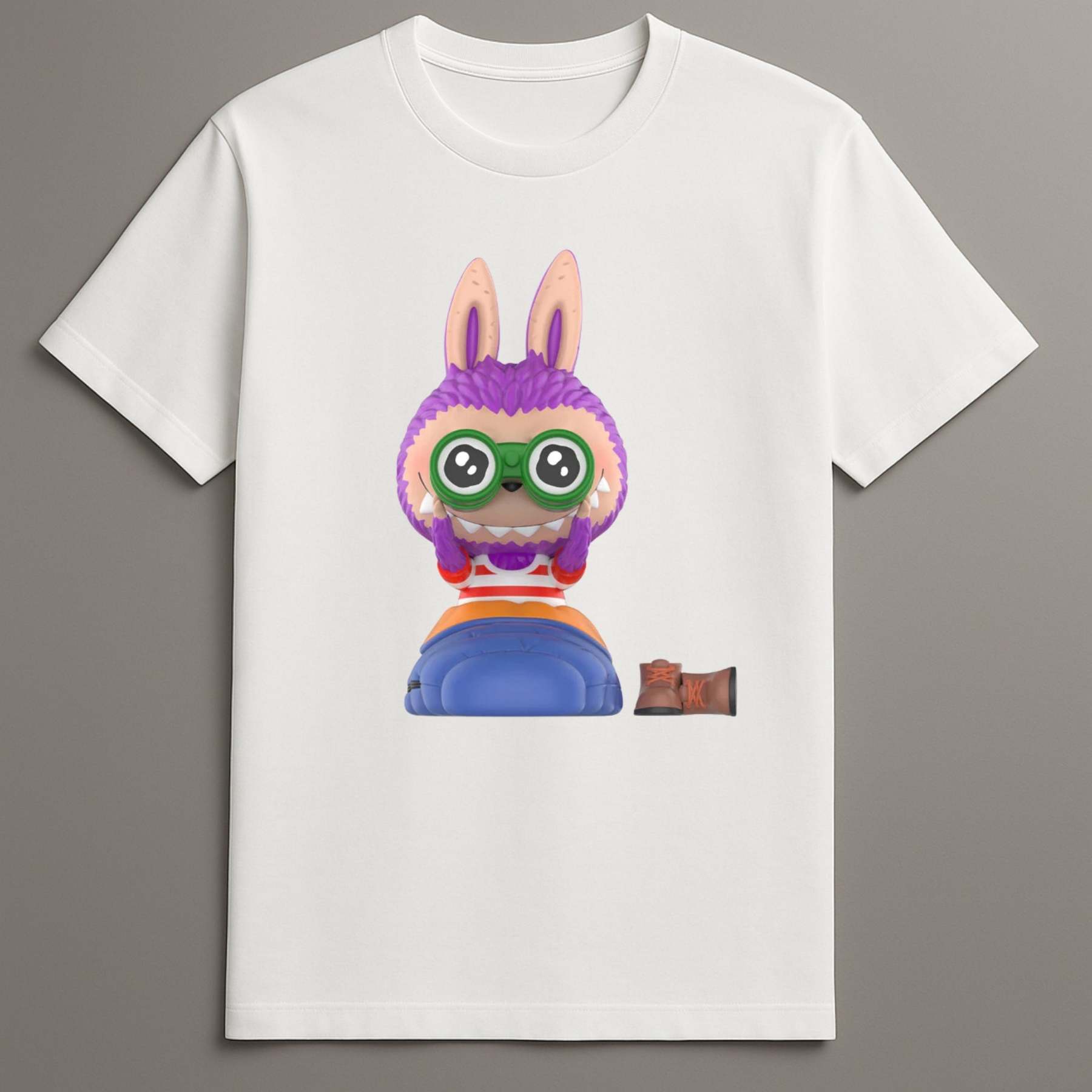 Labubu camping monster graphic tee

