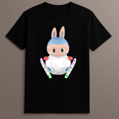 Ski bunny graphic black tee