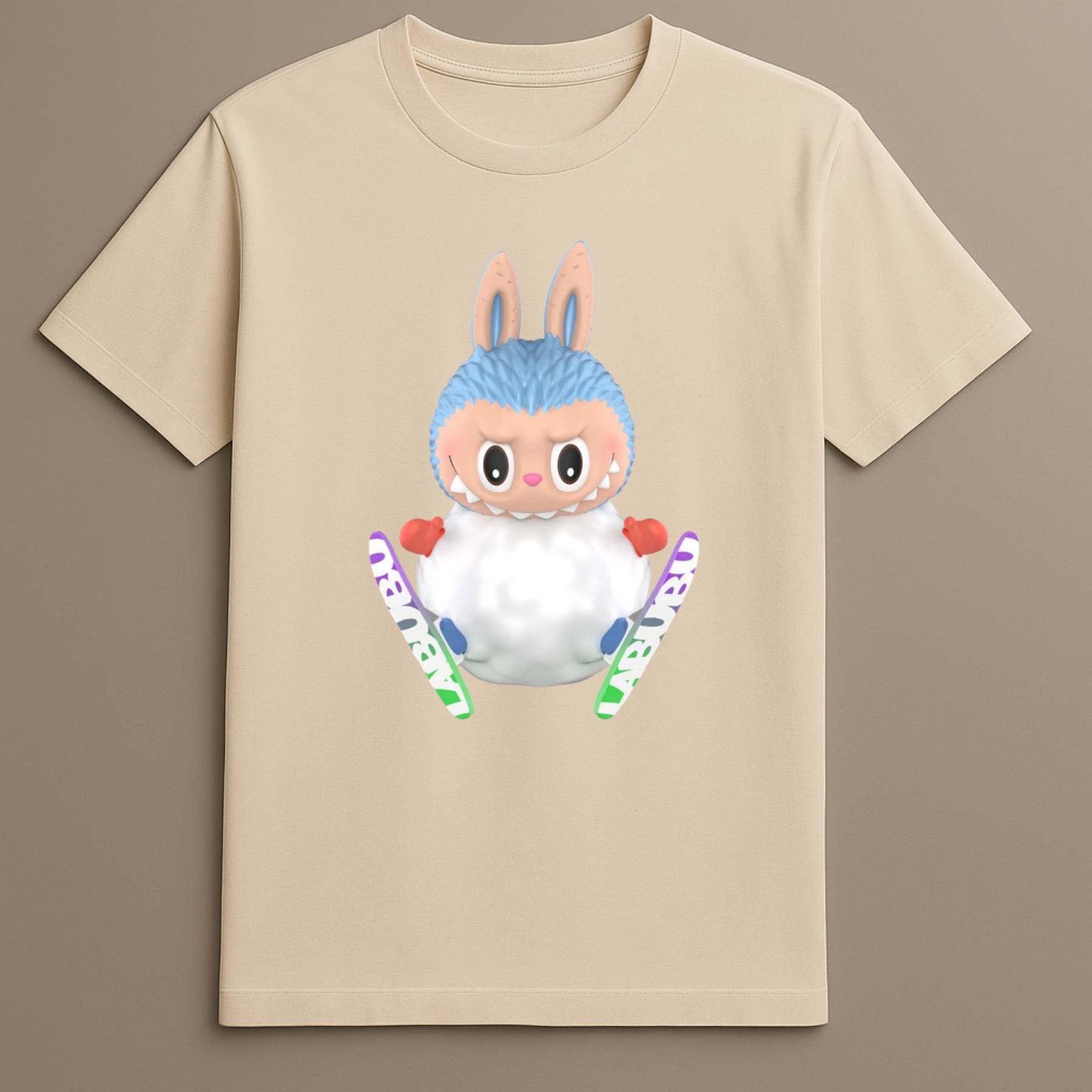 Cute monster skiing t-shirt design

