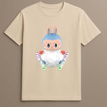 Cute monster skiing t-shirt design

