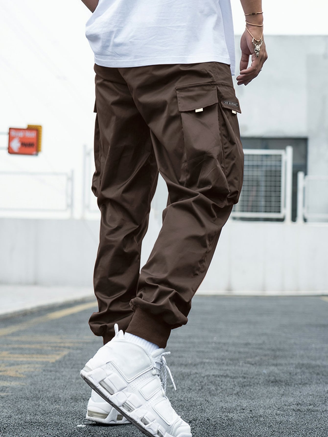 Letter Graphic Flap Pocket Cargo Pants-Vacay Outfit