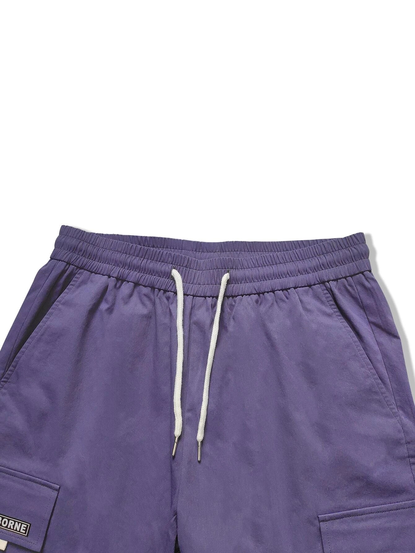 Letter Graphic Flap Pocket Cargo Pants-Vacay Outfit