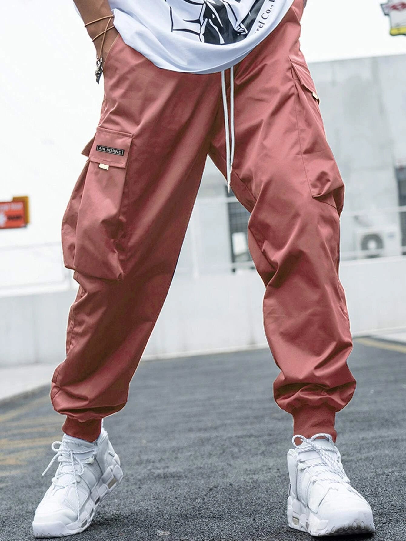 Letter Graphic Flap Pocket Cargo Pants-Vacay Outfit