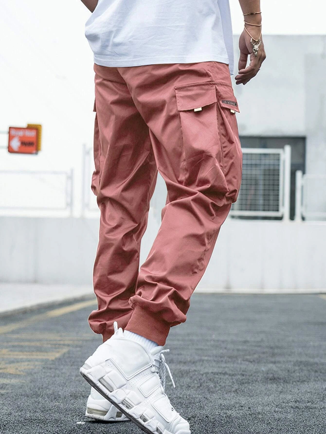 Letter Graphic Flap Pocket Cargo Pants-Vacay Outfit
