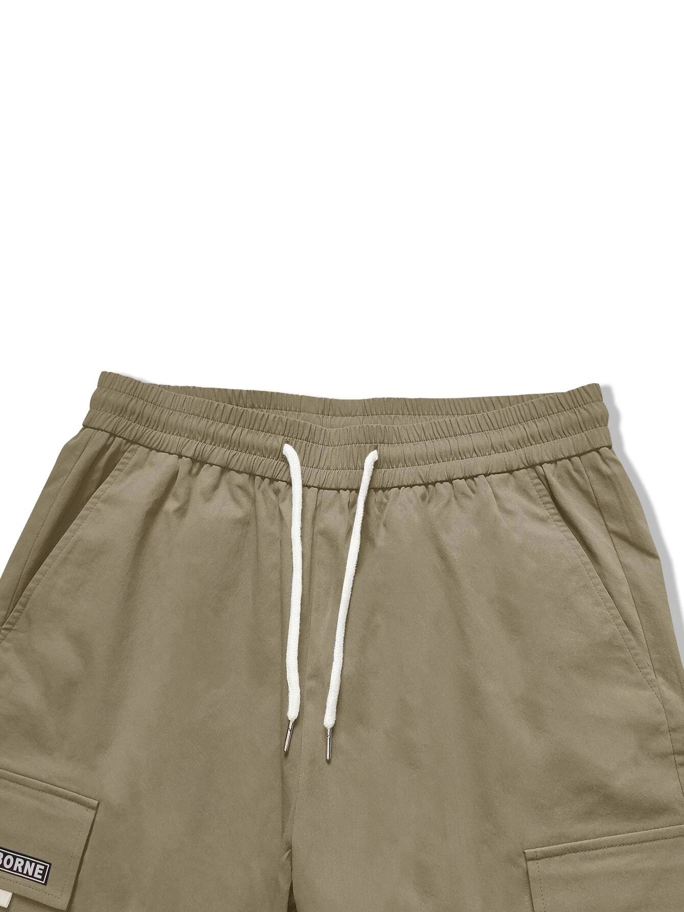 Letter Graphic Flap Pocket Cargo Pants-Vacay Outfit