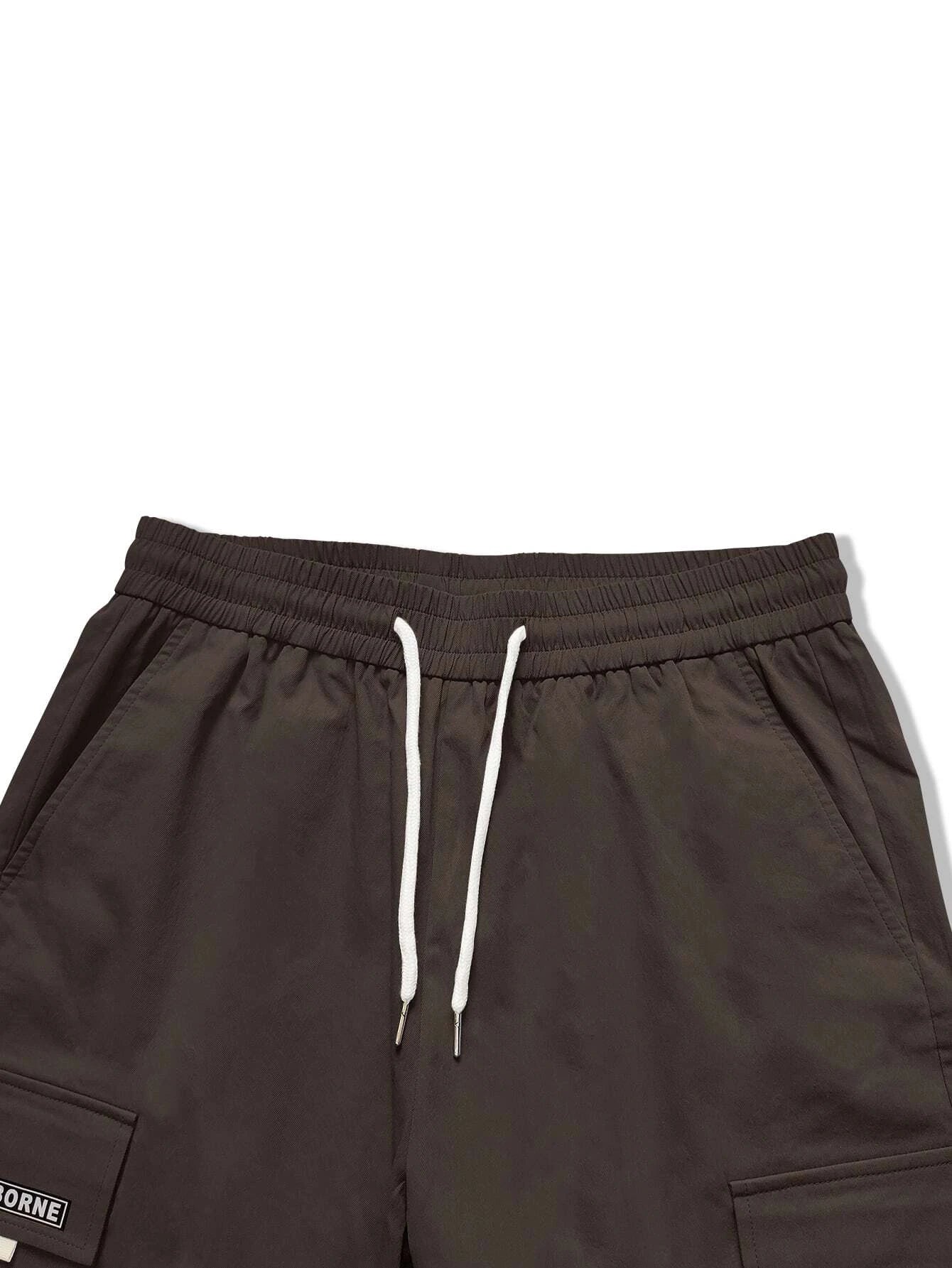 Letter Graphic Flap Pocket Cargo Pants-Vacay Outfit