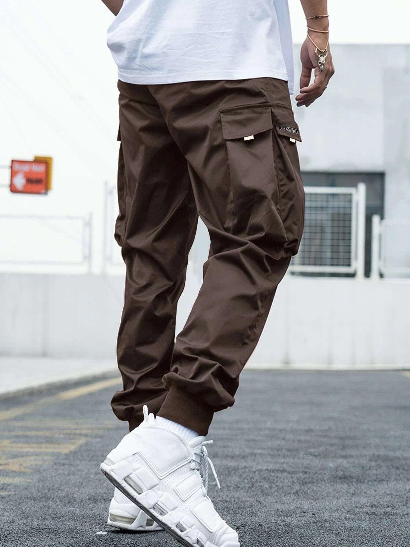 Letter Graphic Flap Pocket Cargo Pants-Vacay Outfit