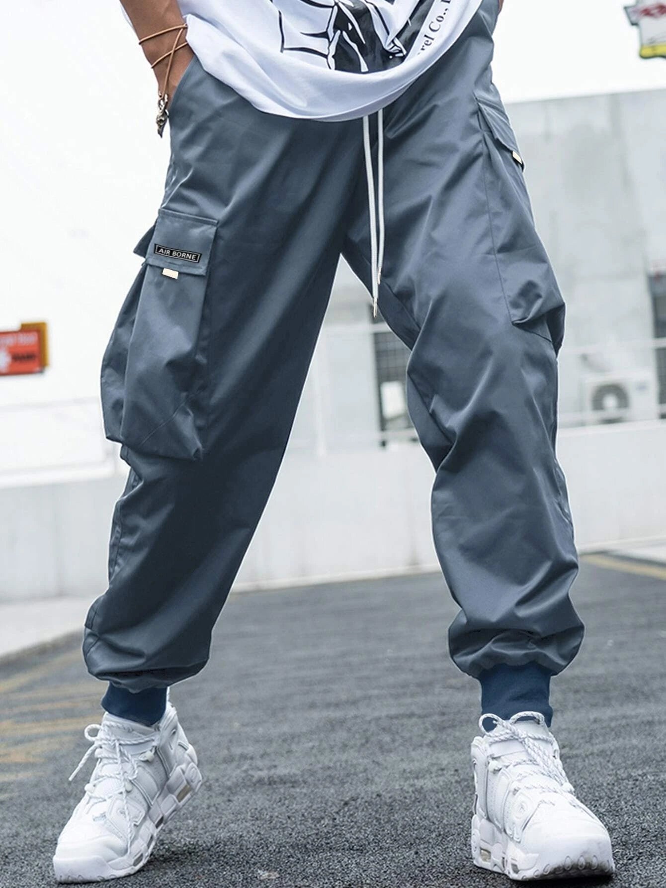 Letter Graphic Flap Pocket Cargo Pants-Vacay Outfit