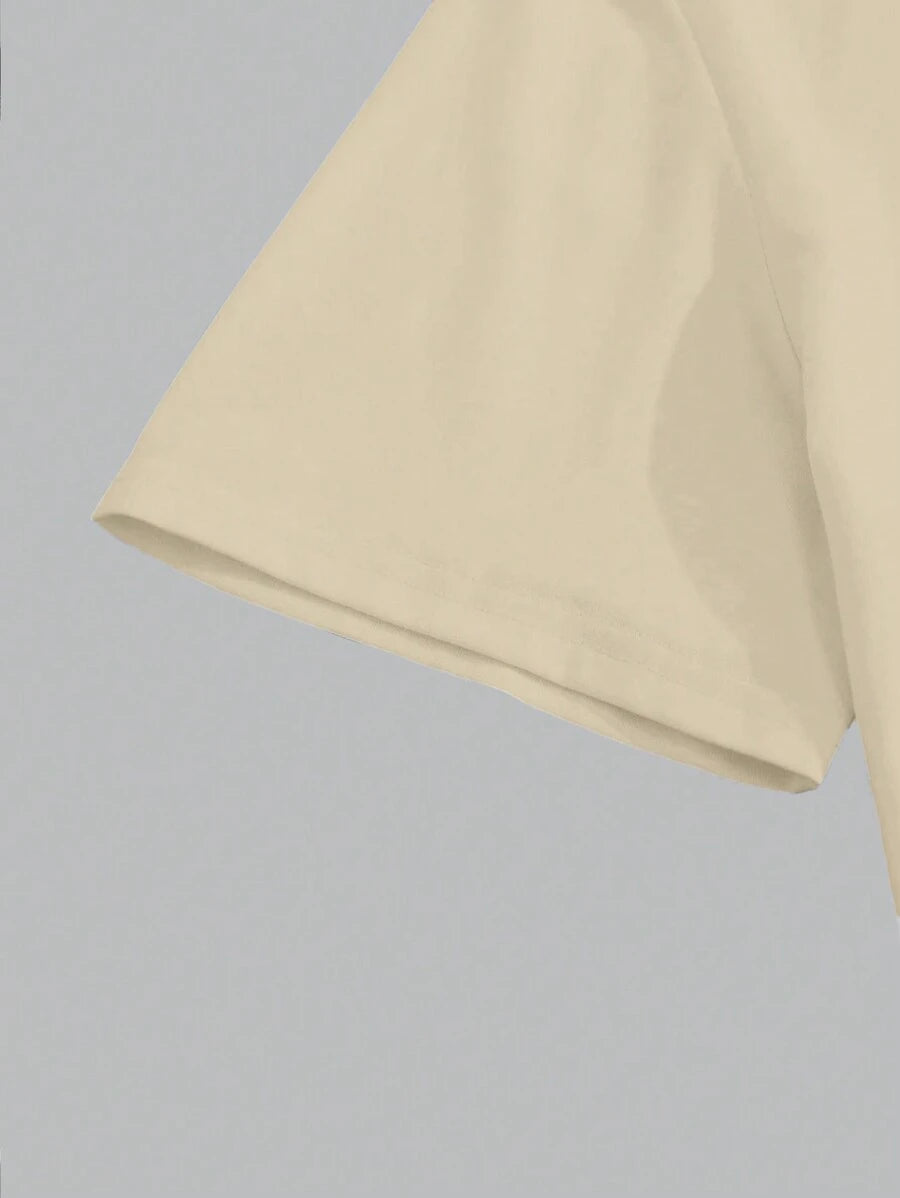 Graphic Letter Print T Shirt-Vacay Outfit