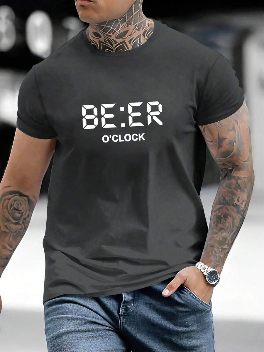 Graphic Letter Print T Shirt-Vacay Outfit